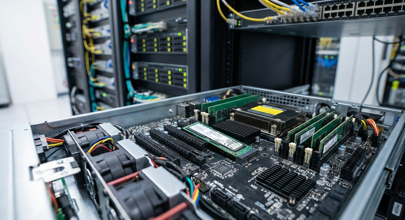 NVMe SSD installed in server